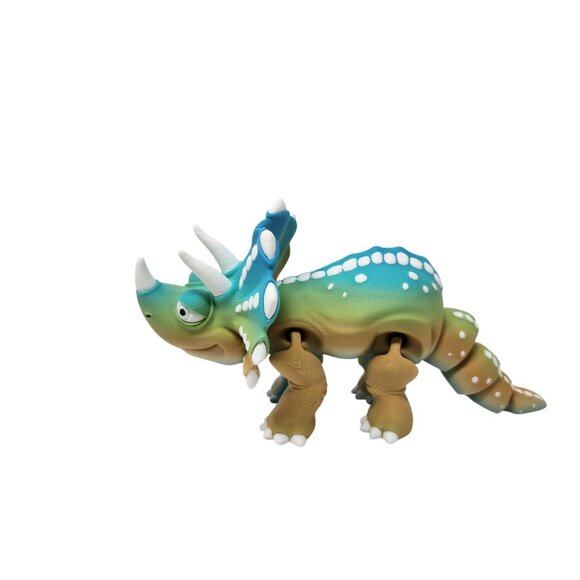 Set Of 3 Cartoon Dinosaur Figures T-Rex Triceratops Brachiosaurus 3d Printed (n) - Picture 14 of 16